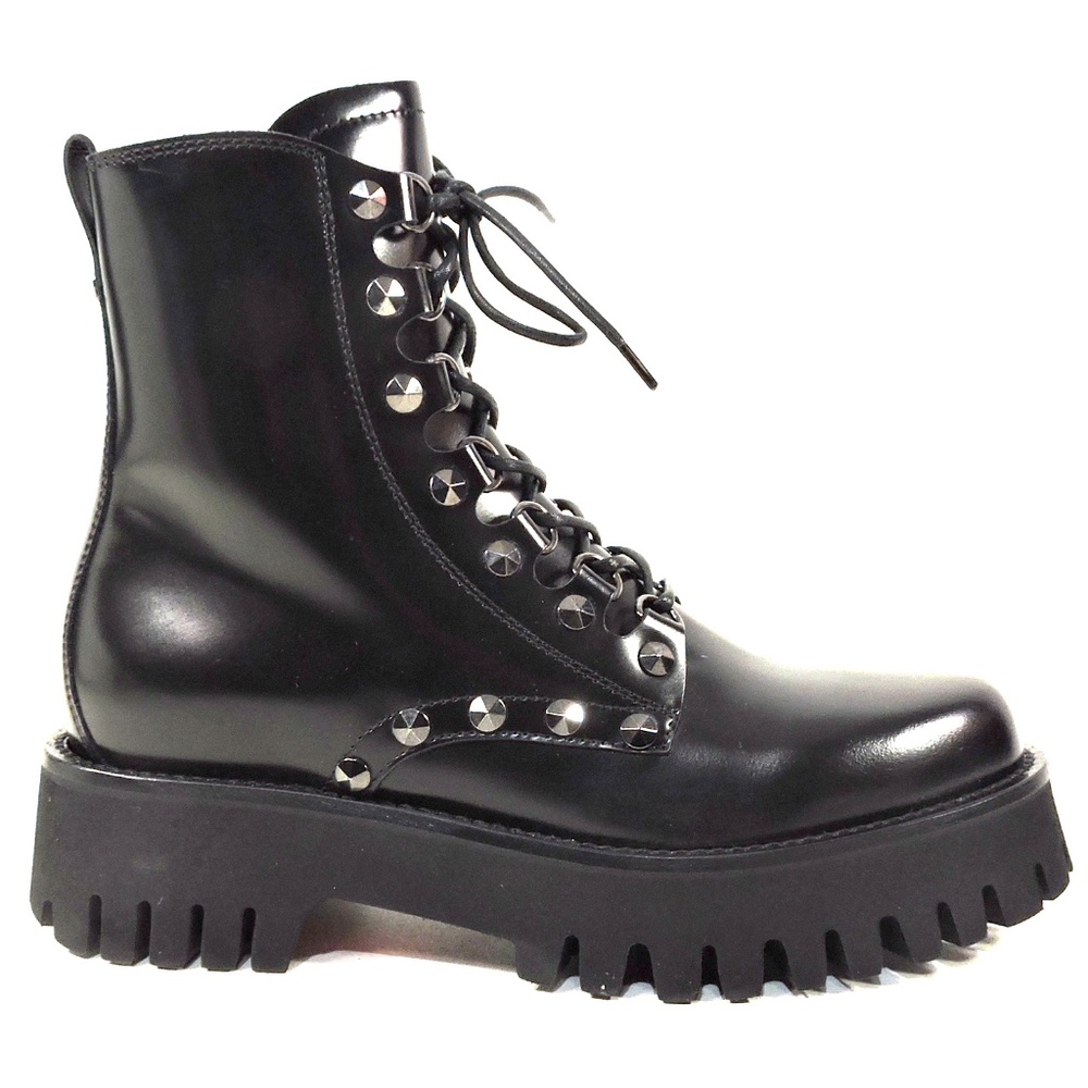 CASADEI 🇮🇹 WOMEN'S BLACK LEATHER WINTER ANKLE COMFORT BOOTIE - Picture 4 of 8